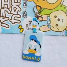 Disney Disney Cute Cartoon Style Release Button ID Badge/Card Holder, Metro/Bus Card Case, Name Tag Lanyard Keychain School Supplies,Back To School