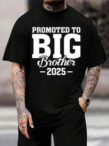 Camiseta de anuncio de hermano mayor - Regalo para esperar a un hermano Camisetas a juego para la familia Camiseta de algodón negro premium de manga corta para hombre - Negro - Ver 1