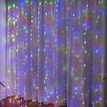 1pc 300 LED Curtain String Fairy Light, USB Powered With Remote Control For 8 Lighting Modes, Ideal For Weddings, Birthdays, Parties, Christmas, Garden, Living Room, Bedroom, Holiday Decor