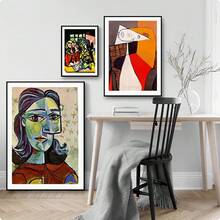 1 pieza/3 piezas Obra de arte de pared Pósteres con marco opcional Vintage Pop Arte del artista Pablo Picasso Arte clásico Impresión en lienzo Póster Estilo cubista Arte abstracto de personaje Pintura artística de pared Adecuado para decoración del hogar Sin marco/Con marco Lienzo Artístico - Multicolor - Ver 8