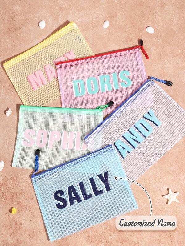 Customized Name Toiletries Bag, Personalized Toiletries Bag, Swimming Pool, Beach, Vacation, Fashion, Convenience, Mother's Gift, Partner's Gift, Vacation Gift, Holiday Gift