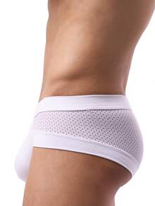 拼接比基尼男士U型凸丁字裤内裤，凉爽网眼性感透气内衣