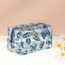 1/2 piezas Bolsa de cosméticos con patrón floral pequeño, estuche portátil de artículos de tocador adecuado para mujeres para viajes, vacaciones y uso diario