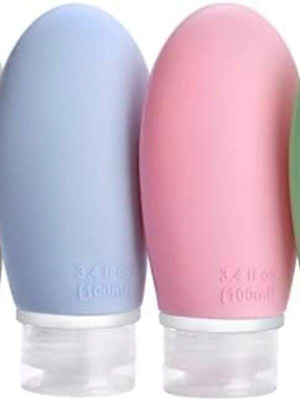 4 piezas de envases de viaje rellenables, botellas de viaje de silicona y champú, frascos de viaje a prueba de fugas para gel, champú, loción y cosméticos