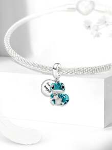 1Pc 925 Sterling Silver Fashionable Love Color Changing Lizard Pendant Fit For Women Bracelets Bangles DIY Jewelry Making And Daily Outfit Matching Jewelry Decoration For Girls
