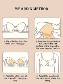 1 Pair Double-Sided Sticky Bra Inserts Adhesive Bra Pads Push Up Breast Enhancers Pads Reusable Padded Ultra Instant Lift Inserts