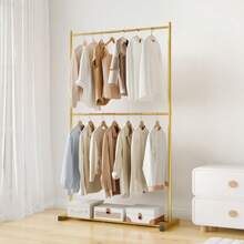 Perchero vertical para el hogar de color crema, soporte para colgar ropa de estilo nórdico multifuncional para el balcón, sencillo para apartamentos de alquiler
