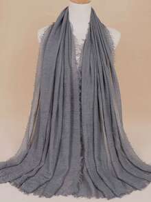 1 件女士薄雪纺围巾/头巾，透气且百搭，适合通勤