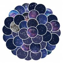 60 buc/pachet astrologie constelație lună galaxie retro romantic estetic graffiti autocolante, drăguț desene animate interesante estetice etichete autocolante pentru scrapbooking, autoadezive papetărie cărți plicuri chitare instrumente accesorii, cadouri de Crăciun de Halloween, articole pentru petreceri pentru adolescenți, motivație de recompensă