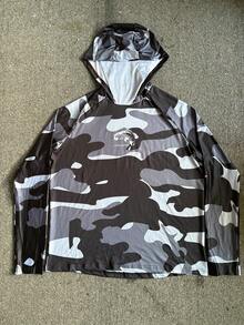 Men's Hooded Sun Protection Shirt With Face Mask And Neck Cover, Long Sleeve Fish Scale Pattern, Comfortable Quick-Dry, Suitable For Outdoor Fishing, Sailing, Running And Other Activities. Long Sleeve Design, UV Protection, Quick-Dry, Moisture-Wicking, Suitable For Climbing, Fishing, Beach And Other Sports. - White - View 3