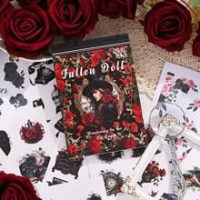 Libro de pegatinas con estampados florales vintage - Colección retro de motivos botánicos y humanos | 20 hojas artísticas con diversos diseños de plantas, flores y figuras | Perfecto para diarios hechos a mano, scrapbooks, fundas de teléfono y manualidades DIY