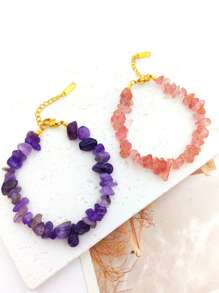 1pc Colorful Women's Natural Stone Bracelet
