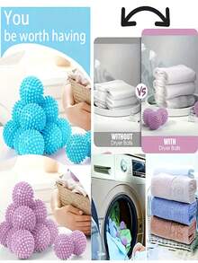 3/6pcs Reusable Laundry Dryer Balls White Plastic Anti Static Fabric Softener Reduces Wrinkles Cleaning Supplies Essential Washing Drying Aid For Soft - Laundry Balls - View 5