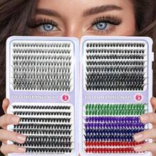 640 Peças Agrupamentos de Cílios 30D+40D+50D/50D+60D+80 Extensão de Cílios DIY Falso Mink e 4 Segmentos Mistos de Extensão de Cílios Coloridos Naturais Wispy Individuais - Agrupamentos de Cílios Individuais Premium D Curling Natural Volume para Extensões de Cílios DIY - Reutilizáveis, Leves e Fáceis de Aplicar, DIY em Casa