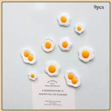 Realistic Kitchen Fridge Magnets Fake Fried Egg Decor, Black & White Version For Photo Wall, Home Kitchen Office Whiteboard Cabinet Decoration, Gifts For Friends & Family, Valentine's Day