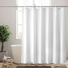 New Titanker Fabric Shower Curtain Liner Washable, 72 X 65 Inches, White Shower Liner Fabric With 2 Magnets, Bathroom Polyester Shower Liner Waterproof Soft Lightweight, White - 白色 72 英吋寬 x 65 英吋長(1 包) - 查看 7
