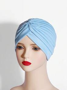 1件装女士纯色弹力扭结软帽，新款帽子，时尚百搭欧美头巾，弹力瑜伽头巾，头巾帽，中东风情睡帽 - 彩色 - 查看 26