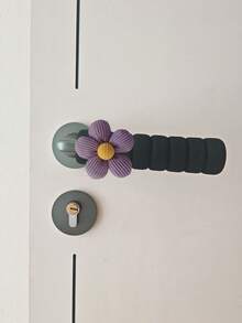 1/2PCS Small Floral Design Door Knob Cover, Black Color, Protects Wall And Door Locks From Damage, Anti-Static, Warmth-Keeping - Multicolor - View 19
