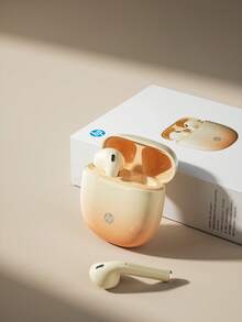 HP Auriculares inalámbricos con degradado de color, apariencia especial y sonido premium, emparejamiento automático 5.3, autonomía de 30 horas, peso ligero, resistente al agua IPX4, compatibles con y Android, auriculares y altavoces para juegos con micrófono, regalo para el Día de la Madre - Paquete auriculares + bolsa marrón para auriculares - Ver 3