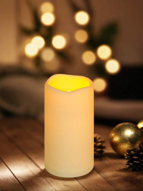 1 pezzo Candela solare impermeabile da esterno: candela a LED senza fiamma a colonna, 3" x 6", con sensore di luce e timer, batteria ricaricabile solare, adatta per patii e verande esterni
