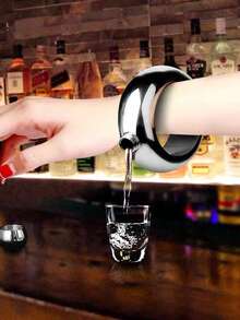 1pc Stainless Steel Lips Shaped Mini Portable Hip Flask, Creative Alcohol Bottle - Multicolor - View 8