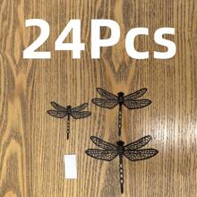 12/24Pcs(12Pcs/Pack) 3D Wall Sticker Dragonfly Party Decoration Festival Supplies Arched Door Decorations DIY Home Room Wedding Decor Table Centerpieces Accessories Valentine's Day Mother's Day 12 Themes For 12 Festival