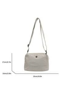 Women's Casual Commuter Tote Bag, Solid Color Multi-Pocket Large Capacity Shoulder Bag And Crossbody Bag - Beige - View 8