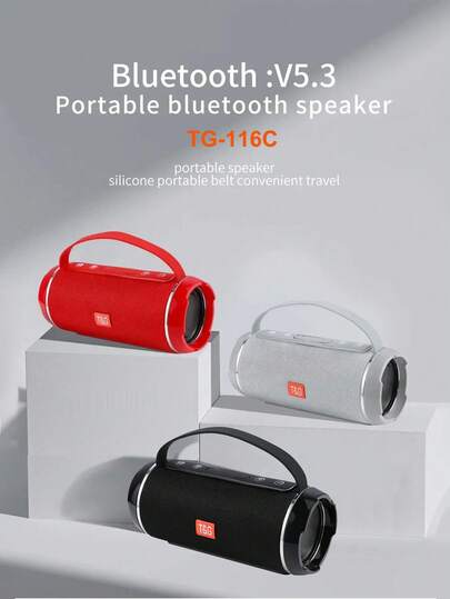  T&G TG-116C Bärbar Bluetooth-högtalare med HD-mikrofon och inbyggt batteri, Elegant/Attraktiv/ Design, Stöder AUX, TF-kort, USB-ingång, FM-radio, Bekvämt handtag, Lämplig för hemmasammankomster, Utomhuscamping, Singing TG116C