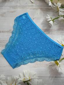 4pcs Lace Trim Hollow Out Plus Size Breathable Briefs For Women, Suitable For Mothers, Wives, Female Friends - Multicolor - View 6