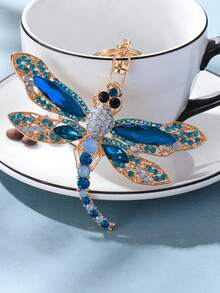 Llavero creativo con forma de limón blanco y rojo con brillantes, dije para bolso de mujer, llavero de aleación de metal con mariquita con brillantes, regalo de dibujos animados con soporte para identificación, accesorios para automóvil, dijes para bolsos