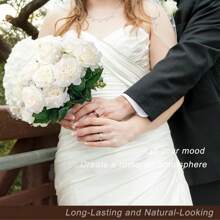 1/6/10 Stücke künstliche Seidenblumen, realistische gefälschte Rosen Blumenstrauß mit langem Stiel für Heim, Hochzeit, Dekoration, Party, Muttertags-Geschenk, Blumenkörbchen, Auto-Dekorationen, Kleiderzubehör, Blumen-Arrangement (Weiß)