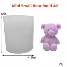 Molde de Vela 3D Urso Fofo, Mini Molde de Vela Perfumada de Urso de Pelúcia DIY, Decoração, Molde de Silicone, Artesanato, Molde de Vela de Cristal Epóxi, Sabonete