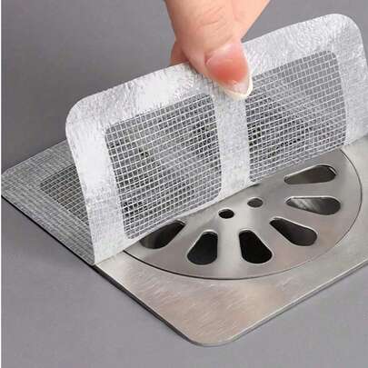 100pcs Shower Drain Hair Catcher Filters - Easy To Use Drain Filter Stickers, Disposable Drain Covers For Shower, Sink And Laundry Room, Self-Adhesive Drain Hair Stopper, Disposable Drain Filters, Essential For Back To School