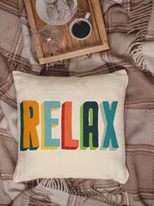 2pcs English Letter Pattern Decorative Pillow Cases, Square Pillow Covers With Letter Prints, No Pillow Inserts, Suitable For Sofa, Living Room