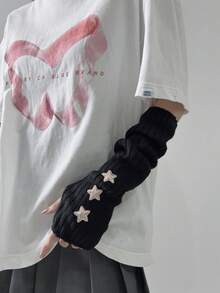 1 Pair Sweet And Cute Women's Bow Arm Warmers, Pink Aesthetic Scottish Plaid Bow Fingerless Gloves, Y2K Girly Style Knitted Sleeve Cuff, Lolita Ballet Colorful Bow Decor Arm Warmers, Suitable For Outings, Parties, Dates - 260# - View 7