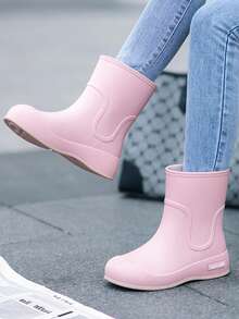 1双女士短款雨靴，户外工作防水鞋，防滑耐用雨靴 - 淺粉色 - 查看 2