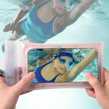 卡通漂浮防水手机袋 - IPX8 认证气囊手机干燥袋，具有全触摸屏和摄像头保护，适合游泳、潜水、海滩（适合大多数手机型号） - 彩色 - 查看 9