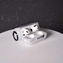 1 件白色复古相机风格可爱卡通创意保护壳适用于 1/2/3/4/Pro/Pro2 耳机，简约透明黑色 3D 相机造型带环 - 彩色 - 查看 6