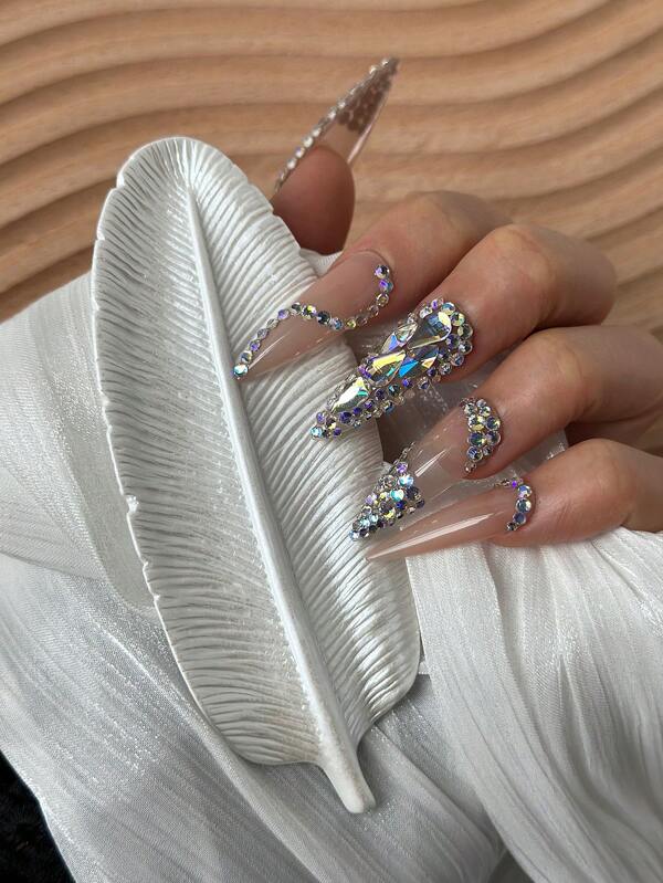 Metall- & Kunststoff-Feder- & Blatt-Nail-Art-Fotografie-Requisiten, Nail-Design-Displaywerkzeuge