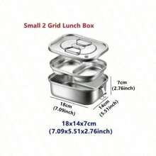 Caja de almuerzo de acero inoxidable 304 con doble capa y compartimentos separados, a prueba de fugas, útiles escolares