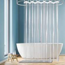 New EurCross Long Clear Shower Curtain Liner 82 Inch Length, EVA 10g Waterproof Plastic Bathroom Curtain Shower Liner 72x82 Inch  5 Weight Bottom Magnets, TransParent - Clear 72"W x 82"L (Pack of 1) - View 1