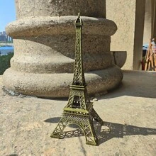 1pc Vintage Bronze Paris Eiffel Tower Model, High-Quality Zinc Alloy Material, Metal Crafts Home/Office Decor, Gift