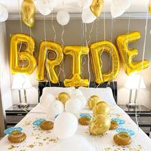 1 套 16 英寸银色/金色/玫瑰金“BRIDE”字母铝箔气球适用于单身派对、婚礼装饰、新娘气球 - 彩色 - 查看 6