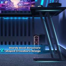 DEVOKO Computer Desk, L-Shaped Corner Desk, Gaming Desk, Workstation For Home Office  Easy To Assemble, White And Black - 黑色 - 查看 5