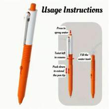 Funny Squirt Pen, Office Leisure Prank Gadget, ABS Material, Orange Accent, Prank Accessory | Funny Design | Transparent Pen Body, Prank Prop, Press-Type Water Squirt Toy, Imitation Ballpoint Water Gun, Gift - Random Color - View 4