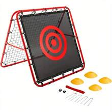 Double Sided Rebounder Net For Football Training Equipment Multi-Skills Rebounder Training Aid Target Soccer Goal Kickback Adjustable Practice Goalkeeper Coaching Rebound Net - Double-Sided Yellow - View 2
