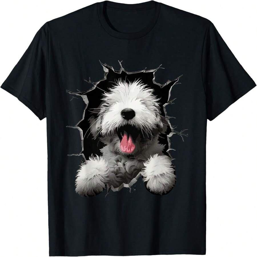 Old English Sheepdog T-Shirt - Black - View 1