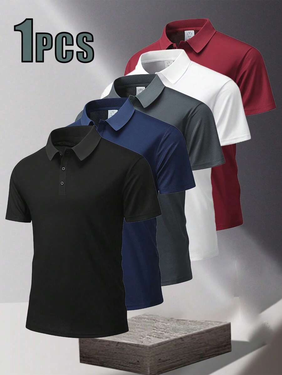 男士商务休闲 Polo 衫，透气短袖 T 恤