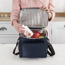 Portable Thermal Lunch Bag Travel Picnic Lunchbox - Black - View 3