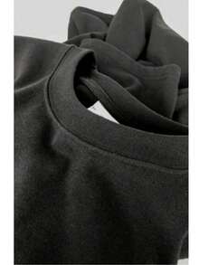 playera con diseño otaku  Casual-Básico  Estilo casual-minimalista  Deportes y actividades al aire libre - Función urbana    Dibujos animados    Verano    suelto    Hombros Exagerados - Negro - Ver 3